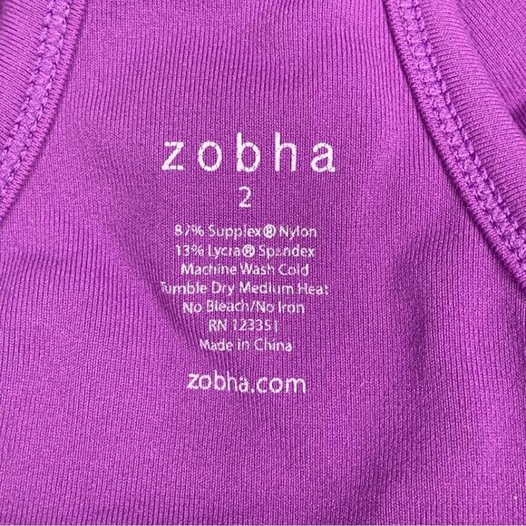 Zobha yoga tank top spaghetti strap size 2 Purple Racer Back - Picture 9 of 10
